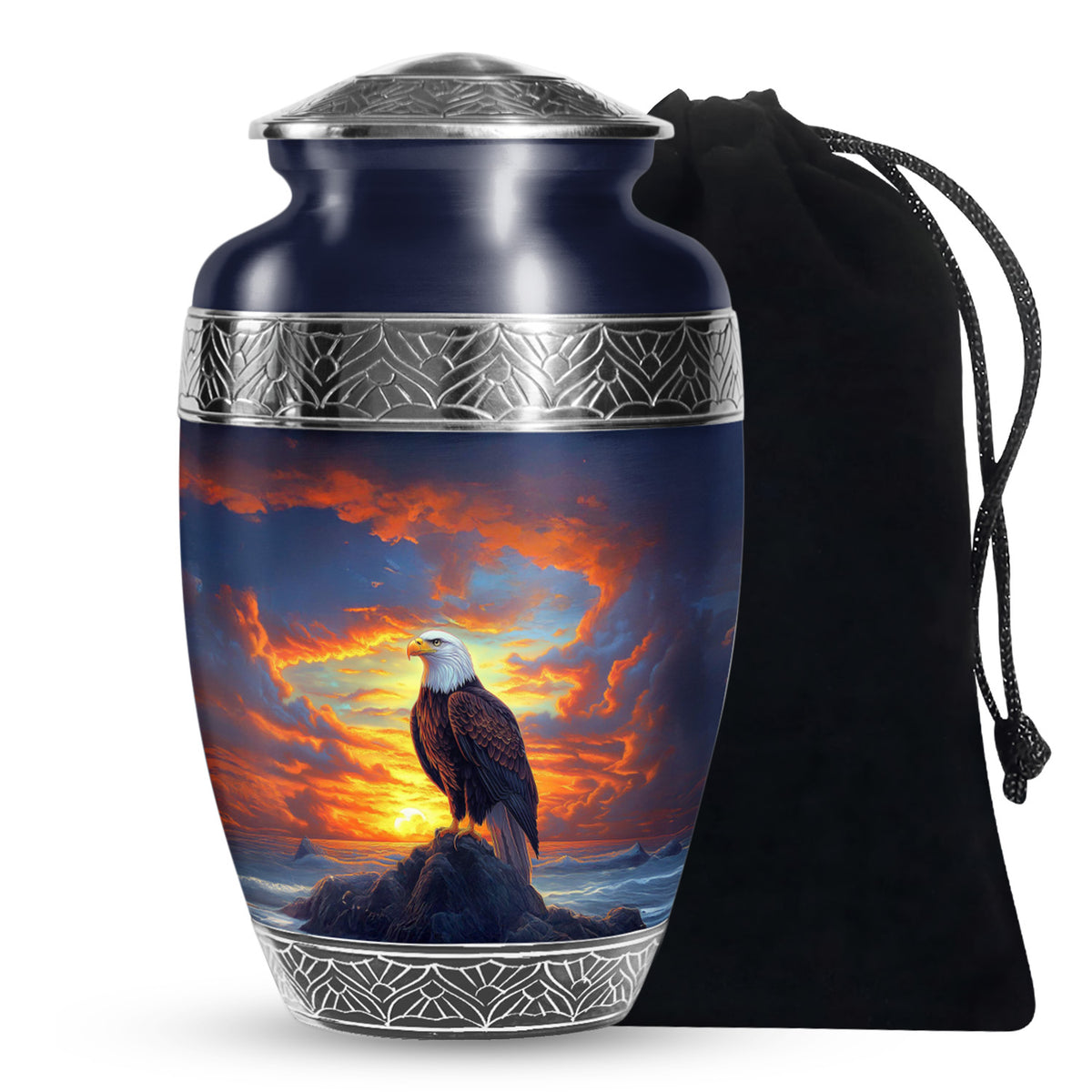 Bald Eagle Cremation Urn For Men - Bird Funeral Urn For Ashes