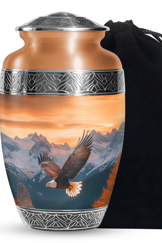 Flying Eagle Cremation Urn - Mountain Memorial Urn For Male & Female