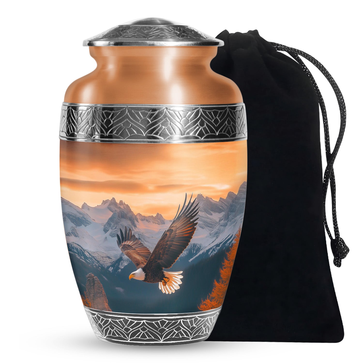 Flying Eagle Cremation Urn - Mountain Memorial Urn For Male & Female