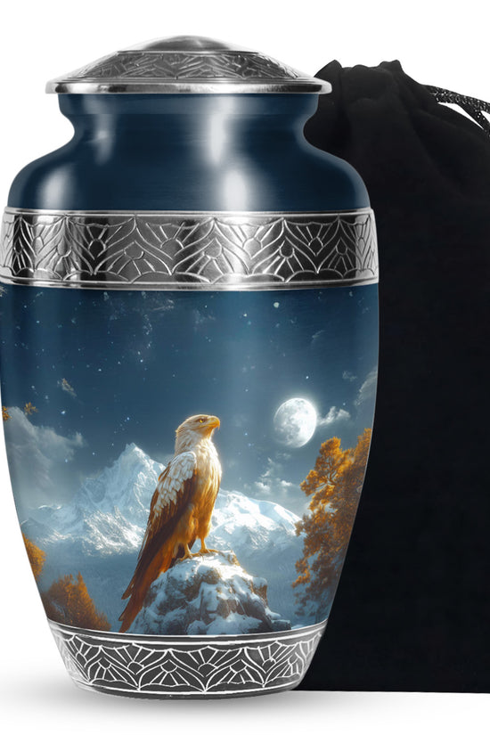 Bald Eagle Memorial Urn for Ashes - Beautiful Mountain Funeral Urn For Adult Ashes