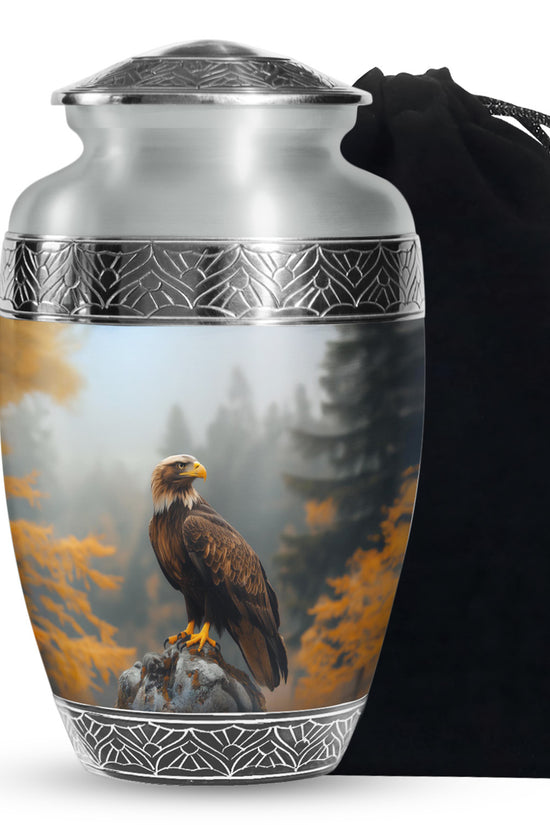 Forest Eagle Memorial Urn - Peaceful Funeral Urn For Adult Ashes