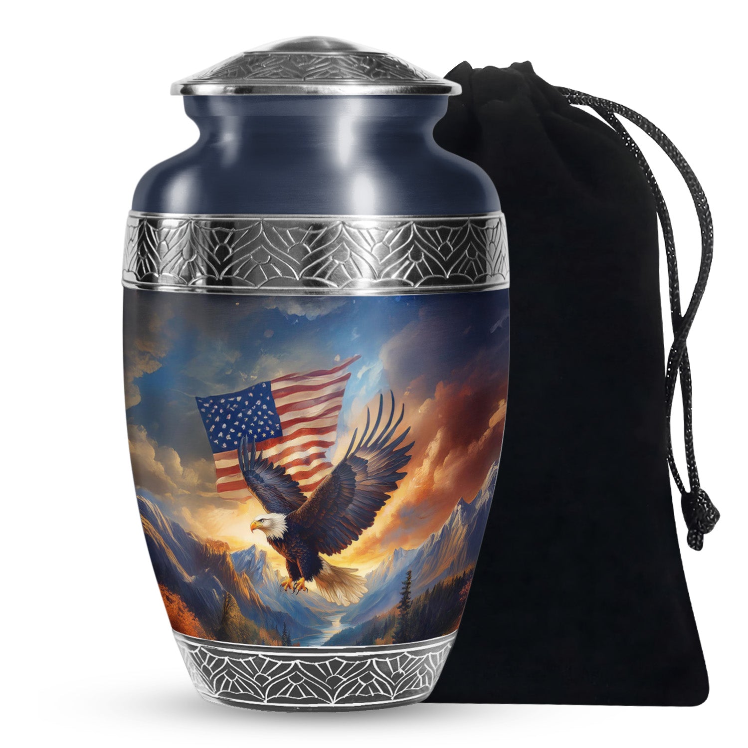 Military Memorial Urn - Bald Eagle Memorial Urn For Loved Ones
