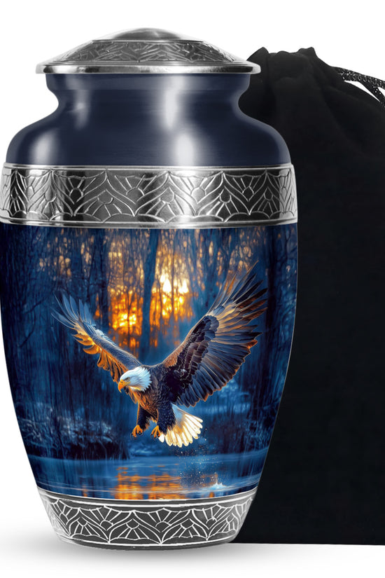 Flying Eagle Funeral Urn - Forest Cremation Urn For Human Ashes