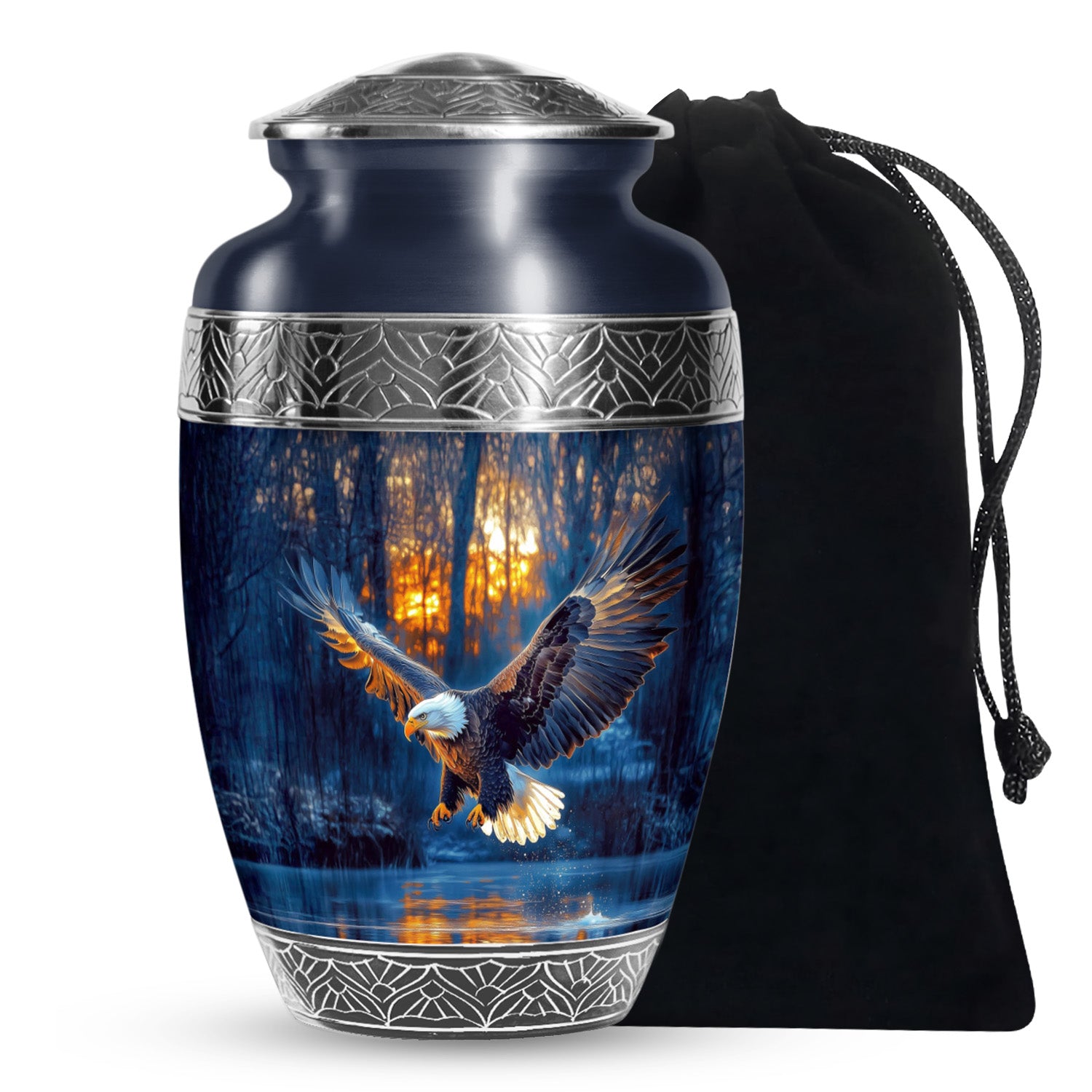 Flying Eagle Funeral Urn - Forest Cremation Urn For Human Ashes