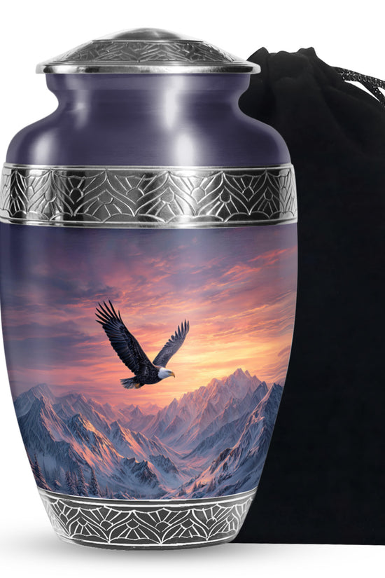 Beautiful Mountain Theme Funeral Urn - Eagle Theme Memorial Urn For Ashes