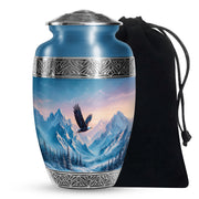 Bald Eagle Memorial Urn - Beautiful Snow Mountain Cremation Urn For Loved Ones