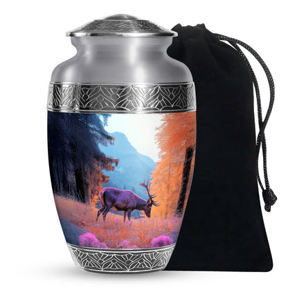 Majestic Moose Mountain Memorial Urn - Wildlife Cremation Urn For Adult Ashes