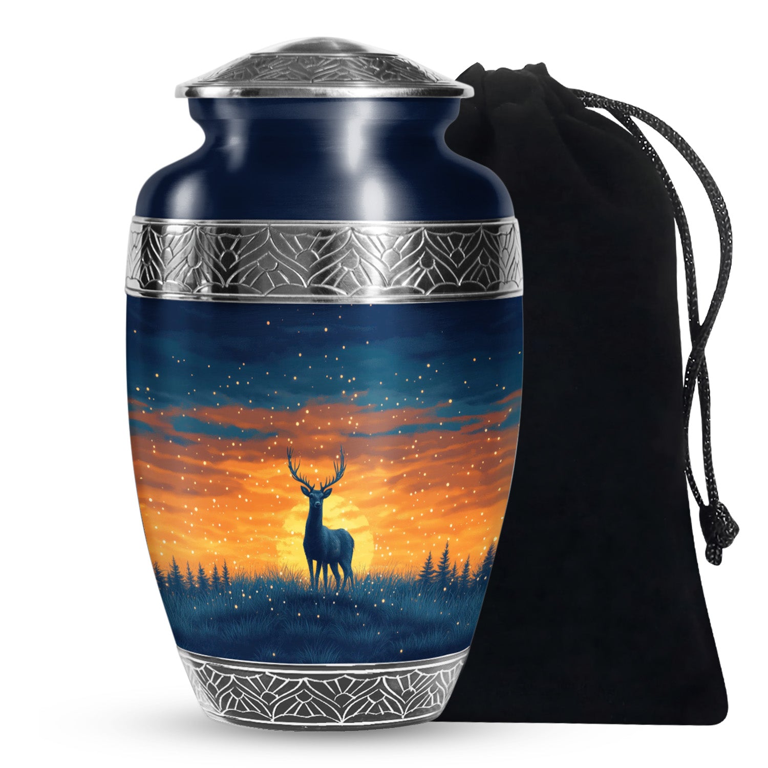 Forest Deer Tribute Urn - Beautiful Cremation Urn For Human Ashes