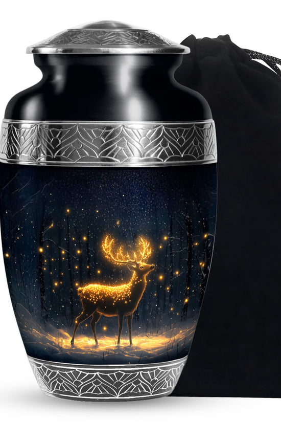 Glowing Deer Cremation Urn - Night Forest Cremation Urn For Dad & Mom
