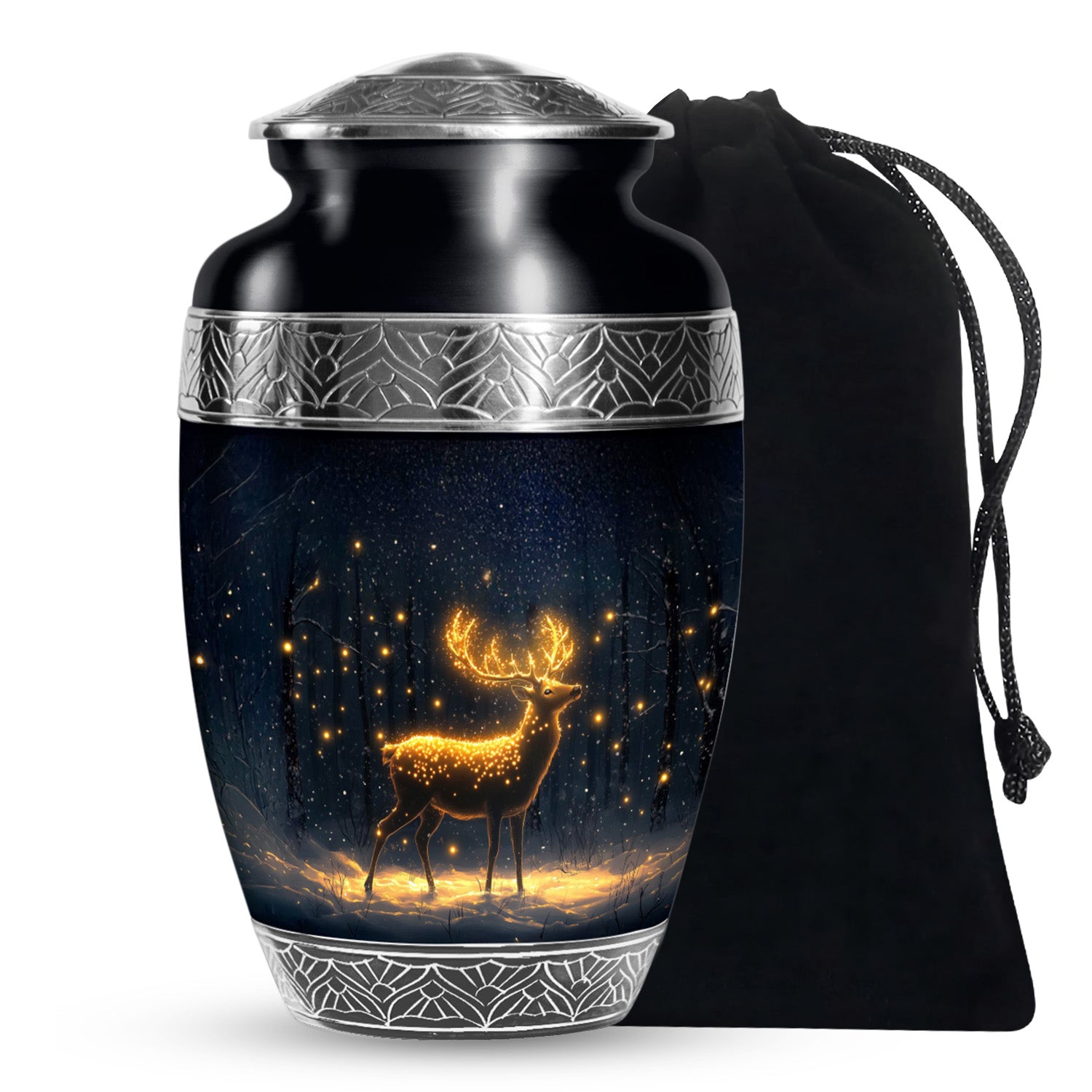 Glowing Deer Cremation Urn - Night Forest Cremation Urn For Dad & Mom
