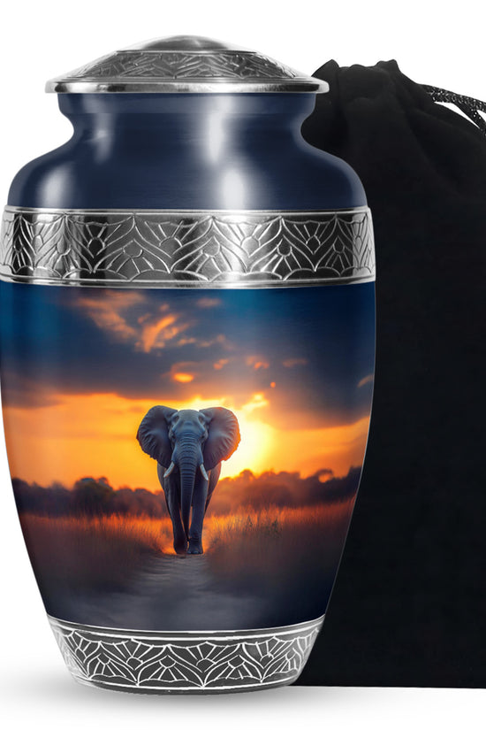 Guardian Elephant Urn - Sunset Tribute Cremation Urn For Male & Female