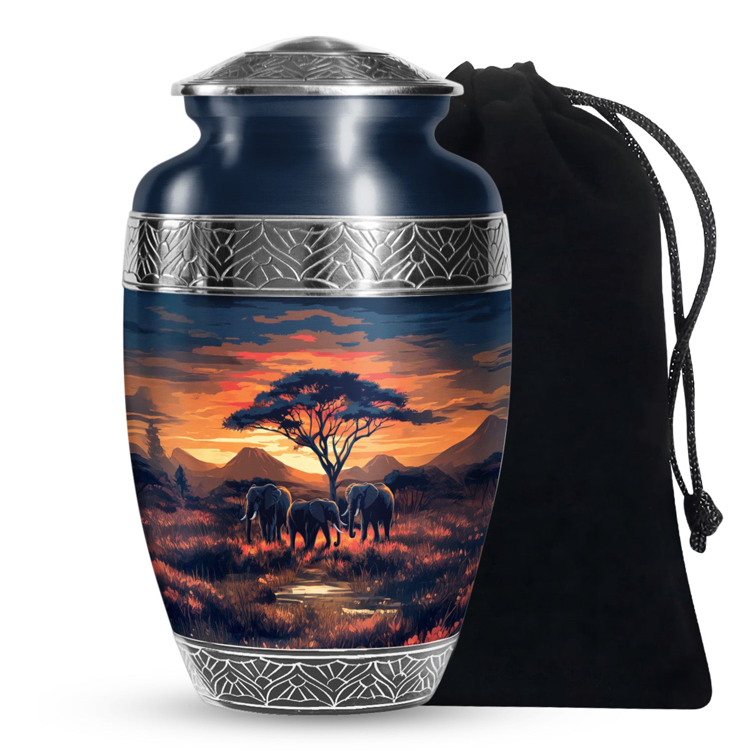 Elephant Family Urn For Adults Human Ashes - Wildlife Urn For Funeral