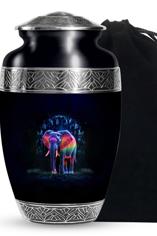 Artistic Elephant Cremation Urn – Colorful Tribute Urn for Human Ashes