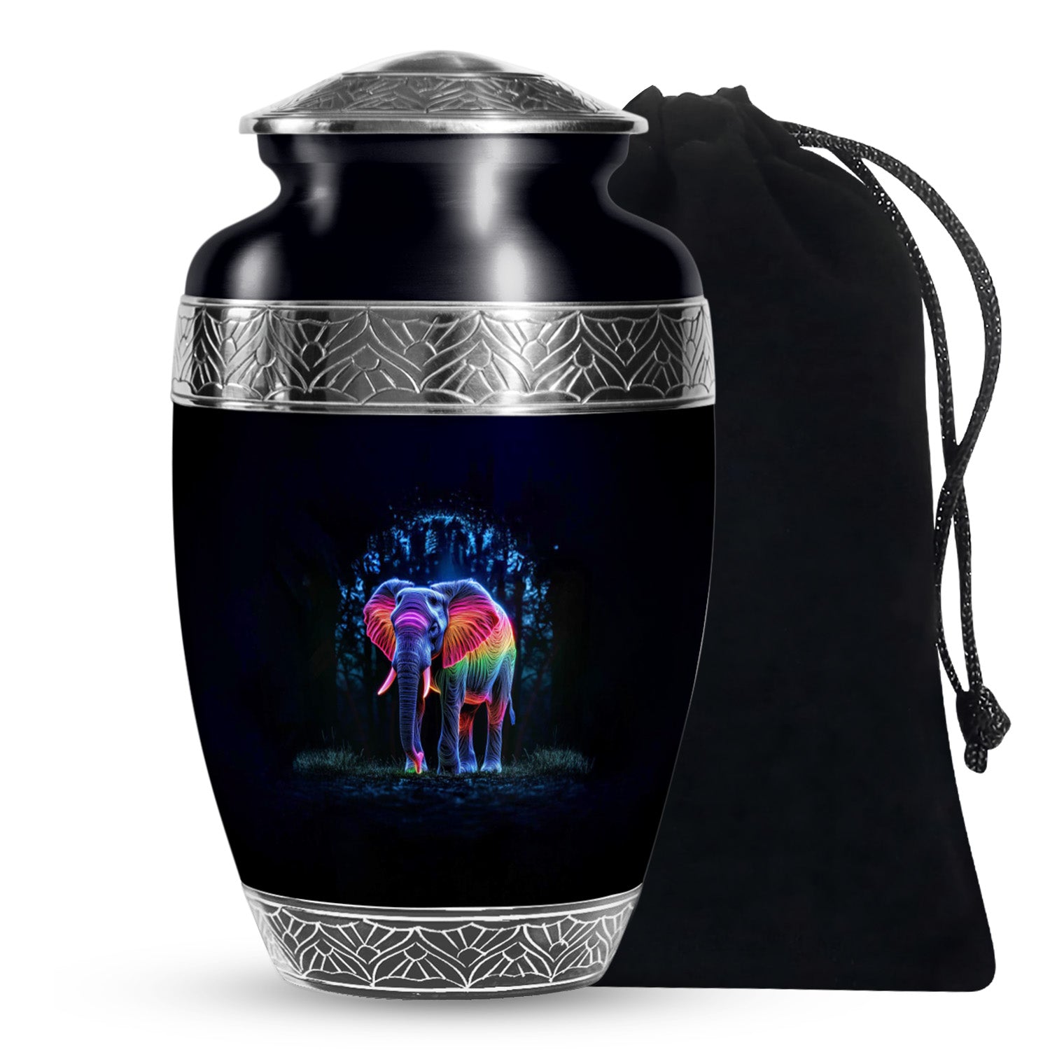Artistic Elephant Cremation Urn – Colorful Tribute Urn for Human Ashes