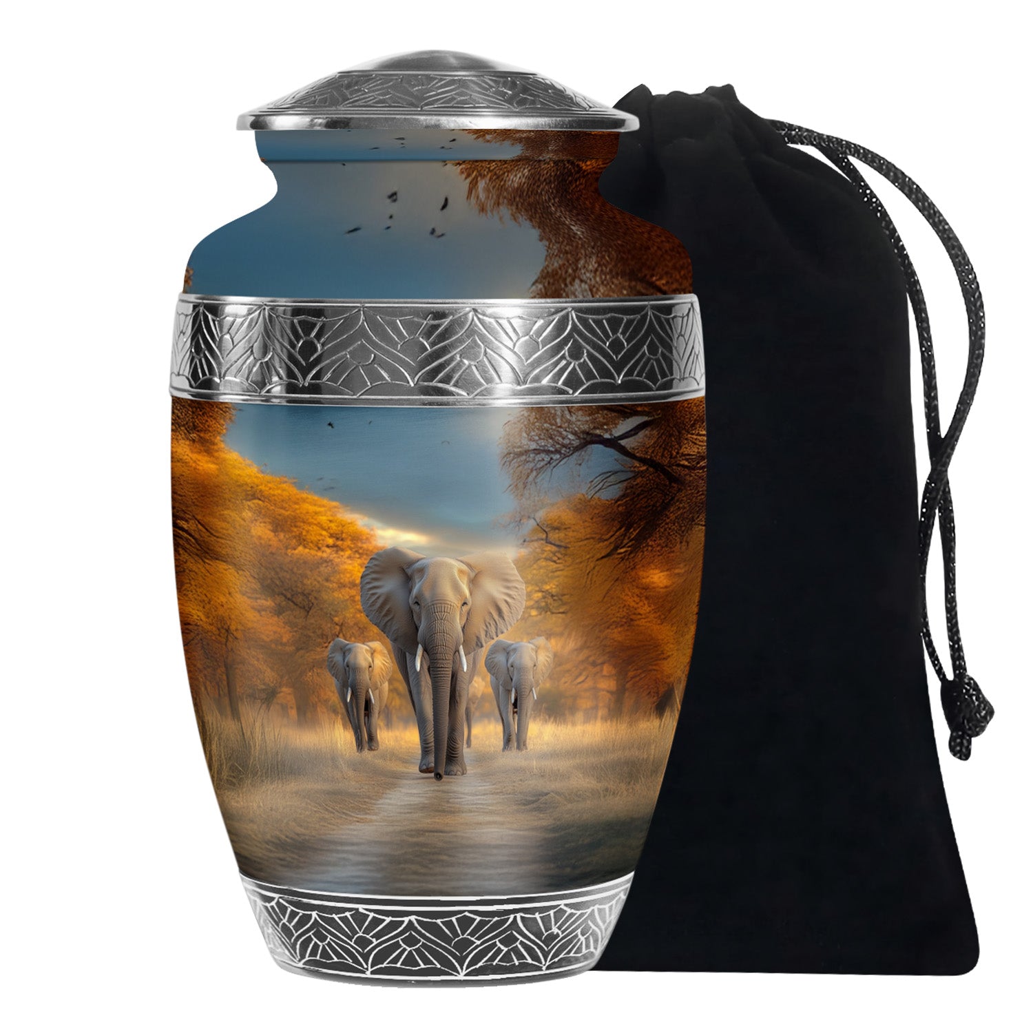 Elephant Memorial Ashes Urn For Dad - Elephant Family Cremation Urn