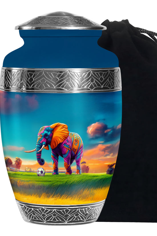 Playful Elephant Artwork Urn - Artistic Elephant Urn For Mom And Dad