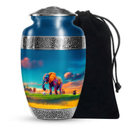 Playful Elephant Artwork Urn - Artistic Elephant Urn For Mom And Dad