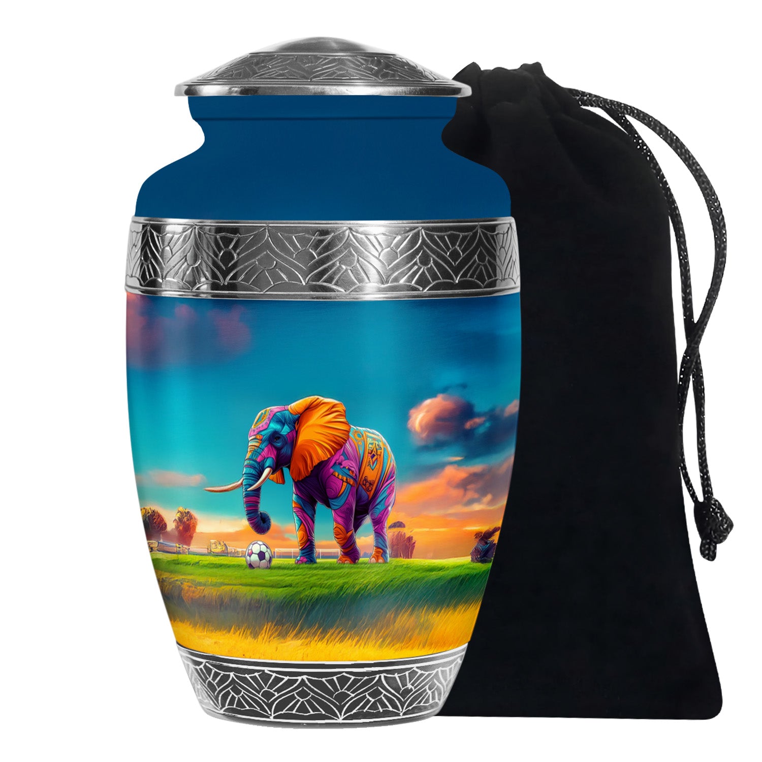 Playful Elephant Artwork Urn - Artistic Elephant Urn For Mom And Dad