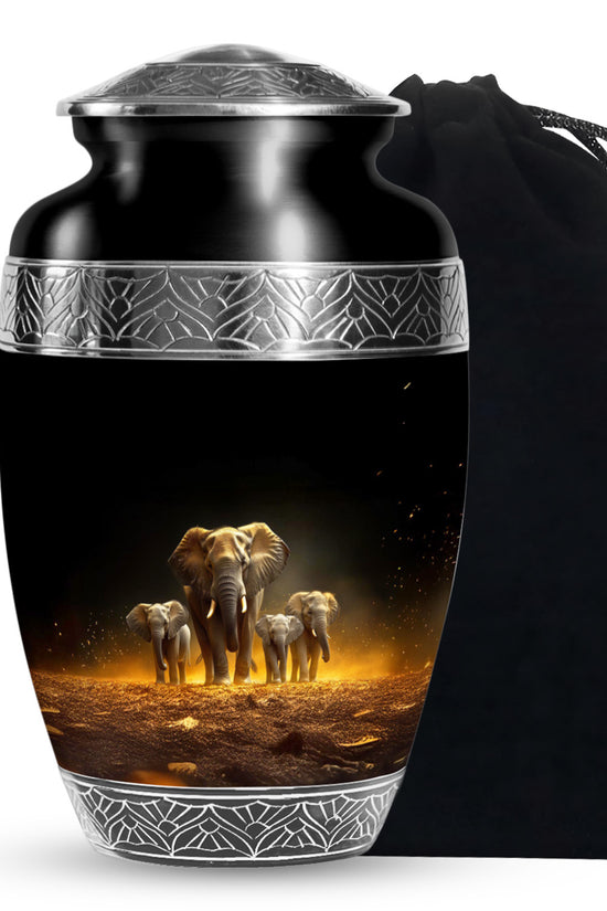 Strong Elephant Mother Memorial Urn - Loving Family Memorial Urn For Mother