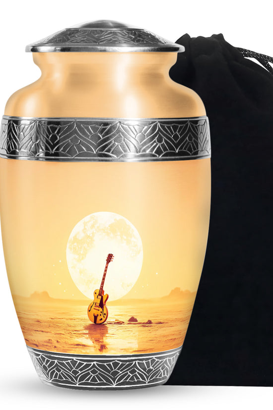 Guitar In Beach Urn - Beautiful Artistic Memorial Urns For Human Ashes