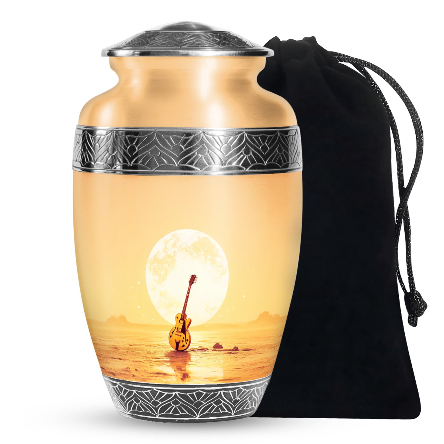 Guitar In Beach Urn - Beautiful Artistic Memorial Urns For Human Ashes