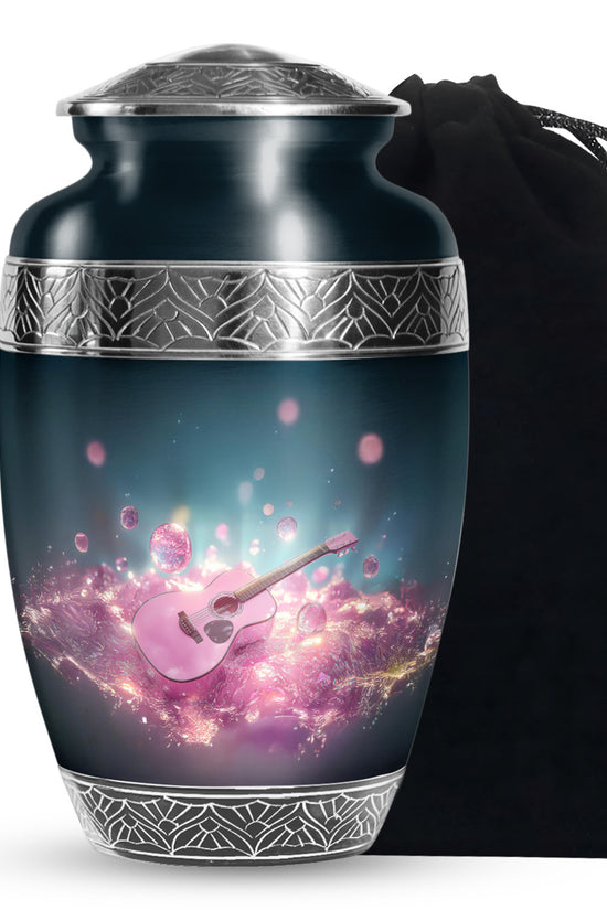 Beautiful Pink Guitar - Unique Large Burial Urns For Women Ashes