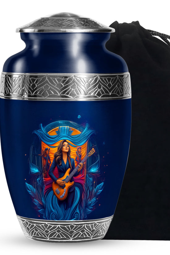 Artistic Guitar Burial Urn - Beautifully Crafted Funeral Urns For Women