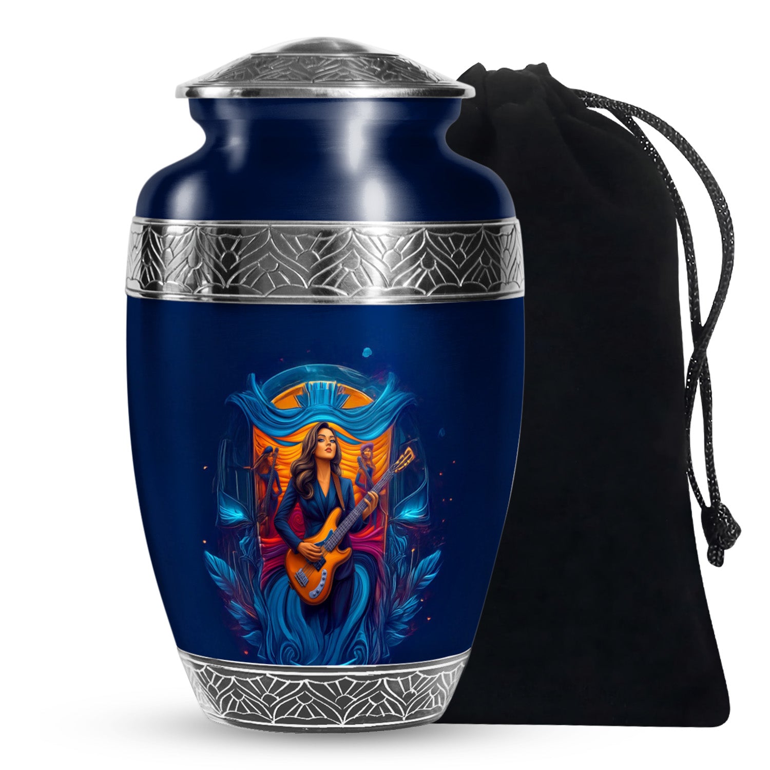 Artistic Guitar Burial Urn - Beautifully Crafted Funeral Urns For Women