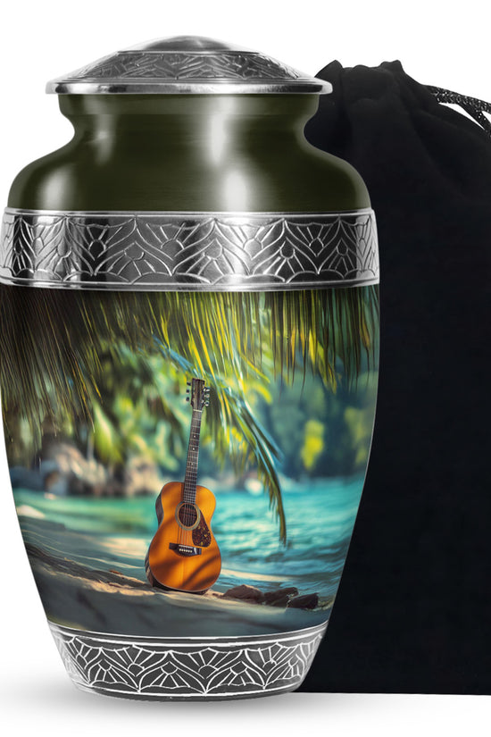Ocean Guitar Urns -Tropical Cremation Memorial Urn For Loved Ones