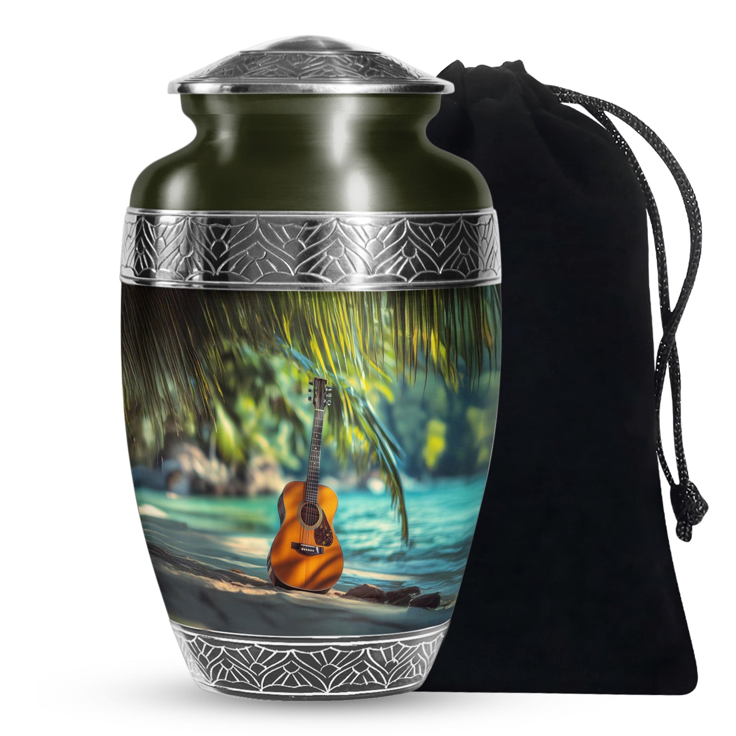 Ocean Guitar Urns -Tropical Cremation Memorial Urn For Loved Ones