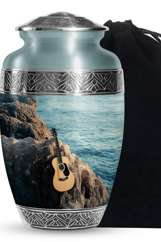 Music Guitar Cremation Urn -Beach Theme Urn For Ashes