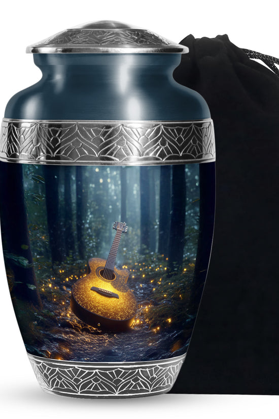 Gloden Guitar Memorial Urn - Premium Cremation Urn For Loved One Ashes