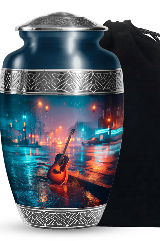 Guitar Cremation Urn - Street Music Theme Memorial Urn For Human Ashes