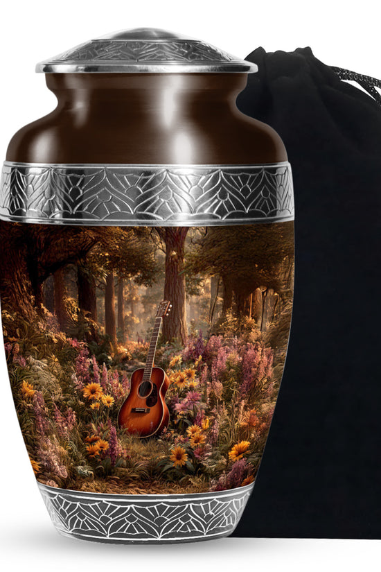 Guitar Theme Funeral Urn - Beautiful Cremation Urn For Loved Ones