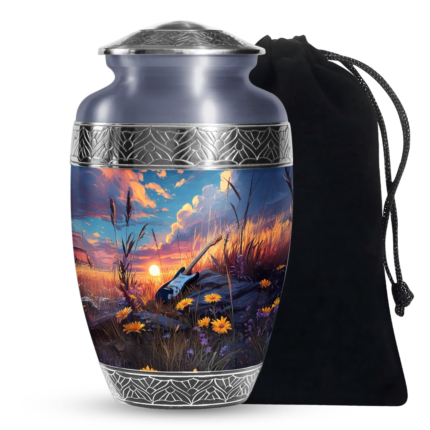 Peaceful Guitar Cremation Urn - Musical Tribute Urn For Loved Ones