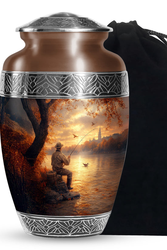 Father Cremation Urn - Fishing Themed Burial Urns For Father Ashes