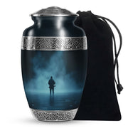 Old Man Fishing Urn - Beautiful Blue Night Funeral Urns For Ashes
