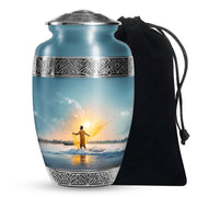 Ocean Fishing Cremation Urn - Sunrise Coastal Memorial Urn For Ashes