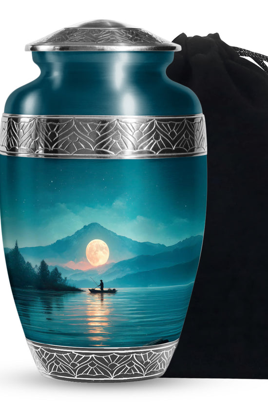 Moon Fishing Cremation Urn - Night Sky Cremation Urn For Burial