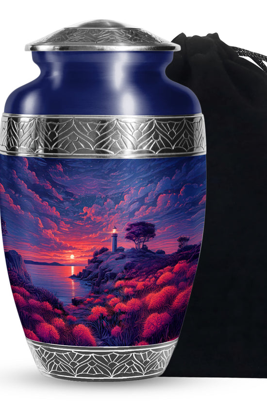 Beautiful Sunset Lighthouse Urn - Decorative Urns For Human Ashes