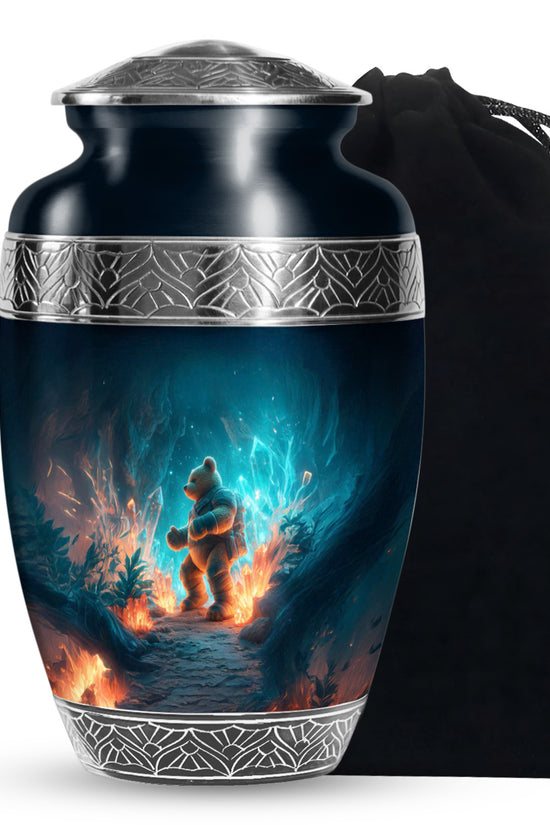 Adventure Teddy Bear Cremation Urn - Beautiful Memorial Urn For Male & Female