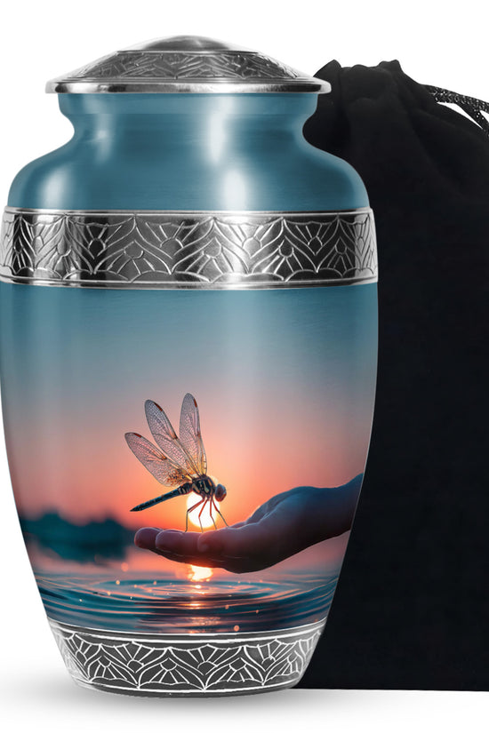 Nature Dragonfly Memorial Urn – Sunset Cremation Urn For Adult Ashes