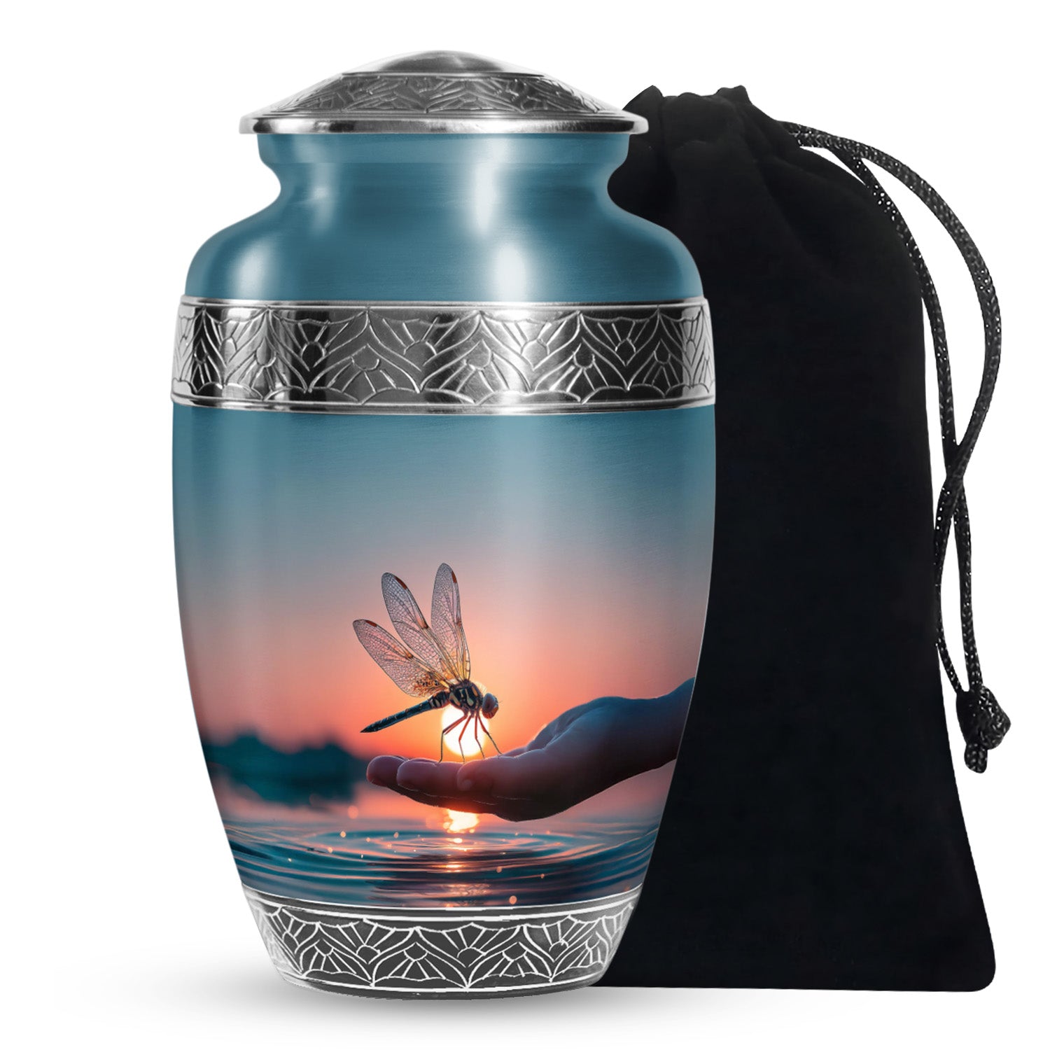 Nature Dragonfly Memorial Urn – Sunset Cremation Urn For Adult Ashes