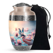 Blue Dragonfly Funeral Urn – Lotus Memorial Urn For Human Ashes
