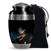 Glowing Dragonfly Cramtion Urn - Black Funeral Urn For Loved Ones