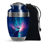 Northern Lights Dragonfly Memorial Urn - Artistic Cremation Urn For Human Ashes