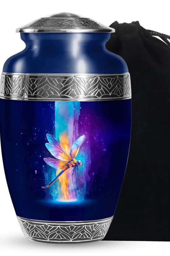 Dragonfly Cremation Urn - Colorful Light Memorial Urn For Human Ashes