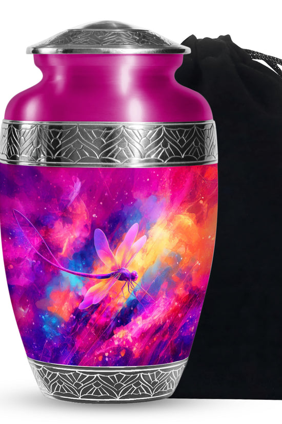 Elegant Dragonfly Cremation Urn - Colorful Memorial Urn For Adult Ashes