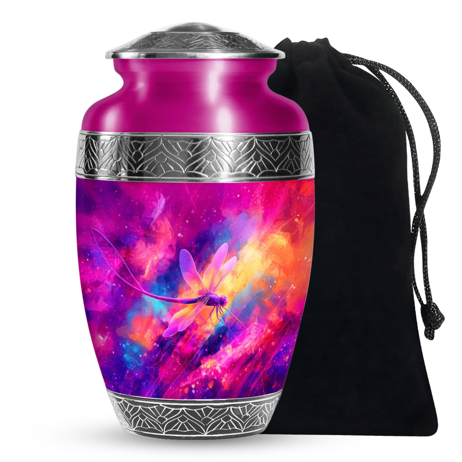 Elegant Dragonfly Cremation Urn - Colorful Memorial Urn For Adult Ashes