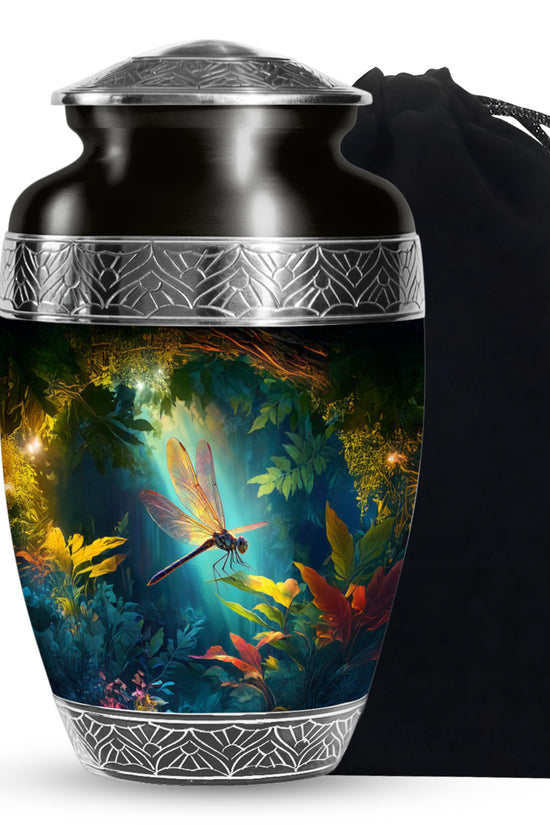 Unique Dragonfly Cremation Urn - Forest Funeral Urn For Male & Female